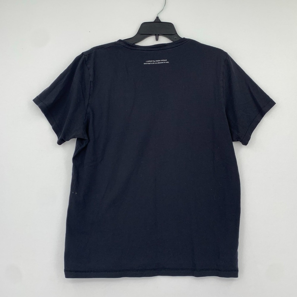 Apple Campus Zippered Mouth Emoji Black TShirt SZ L Rare Employees Only Collect‎ - Picture 2 of 10